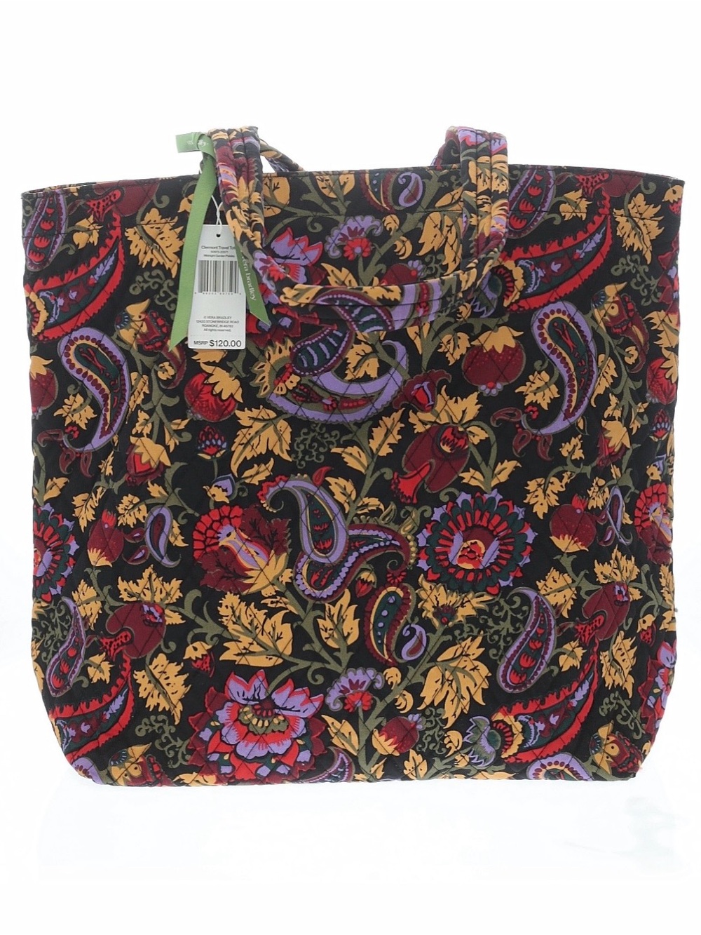 Vera Bradley Clermont Travel Tote. NWT Midnight Garden Paisley - Picture 1 of 8